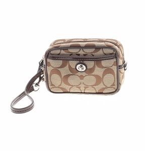 Coach Park Signature East/West Multi-Pouch in Khaki Brown